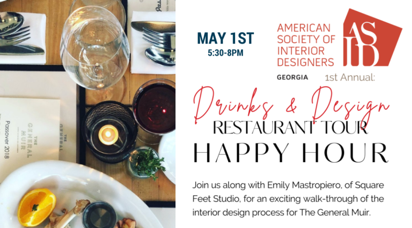 Drinks & Design Restaurant Tour HAPPY HOUR at The General Muir